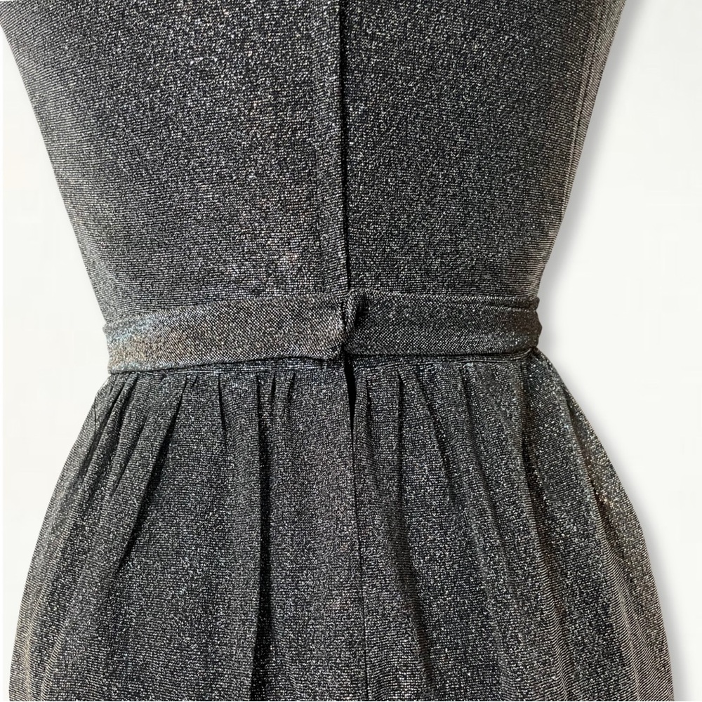Vintage 1970s Silver Metallic Studio 54 Keyhole Jewel Belted Halter Maxi Dress - Picture 11 of 15